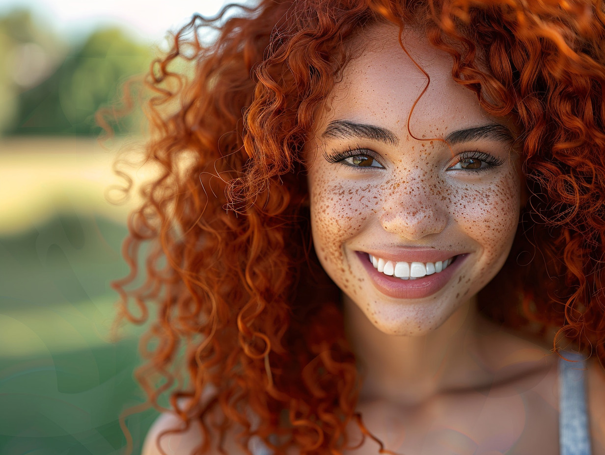 peau noire et cheveux roux : rareté génétique et explications - femme rousse